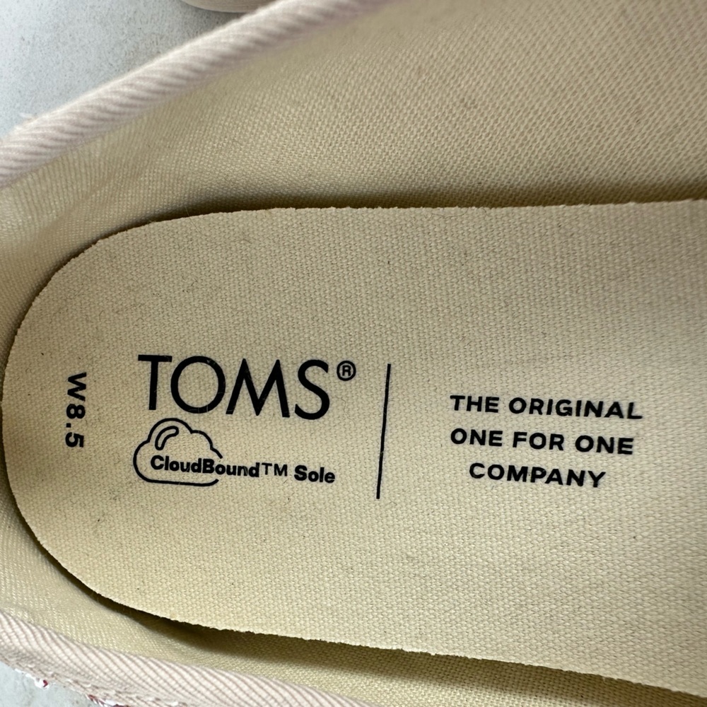 NWOT Toms Alpargata Natural Glitter Slip On Shoes Sneakers Flats Loafers, 8.5 - Picture 11 of 13